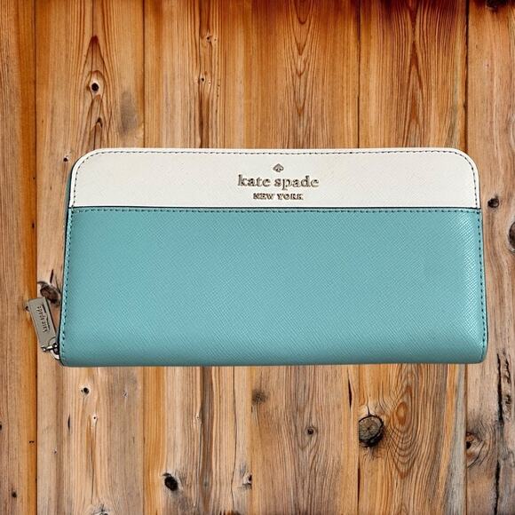 EUC! Kate Spade Continental Full Zip Wallet in Colorblock - Picture 1 of 3